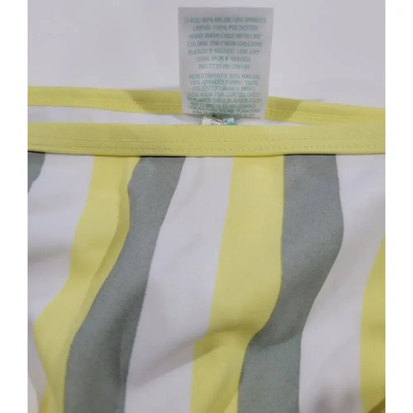 Kona Sol Women's Plus Size yellow striped Medium Coverage Hipster Bikini Bottom - Picture 5 of 7